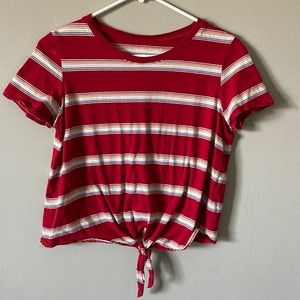 American Eagle Red Striped Shirt - Size Small